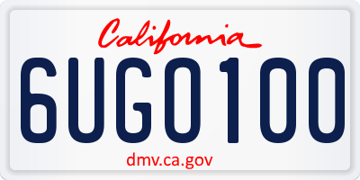 CA license plate 6UGO100