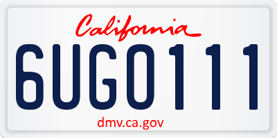 CA license plate 6UGO111