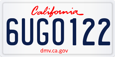 CA license plate 6UGO122
