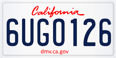 CA license plate 6UGO126