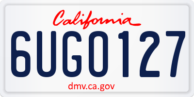 CA license plate 6UGO127