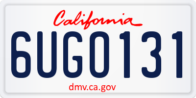 CA license plate 6UGO131