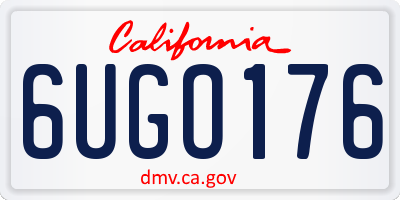 CA license plate 6UGO176