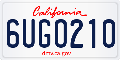 CA license plate 6UGO210