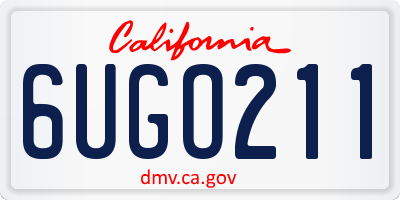 CA license plate 6UGO211