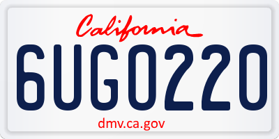 CA license plate 6UGO220