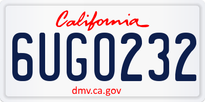 CA license plate 6UGO232