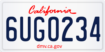 CA license plate 6UGO234