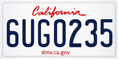 CA license plate 6UGO235