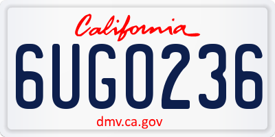 CA license plate 6UGO236