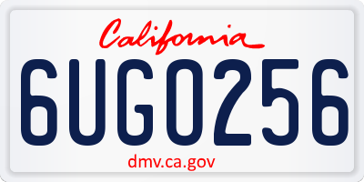CA license plate 6UGO256
