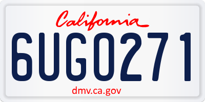 CA license plate 6UGO271