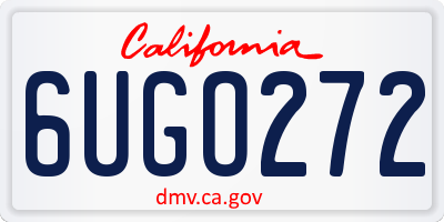 CA license plate 6UGO272
