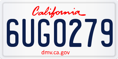 CA license plate 6UGO279