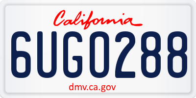 CA license plate 6UGO288