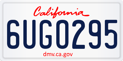 CA license plate 6UGO295