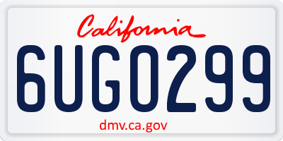 CA license plate 6UGO299