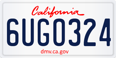 CA license plate 6UGO324