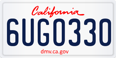 CA license plate 6UGO330