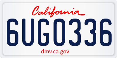 CA license plate 6UGO336
