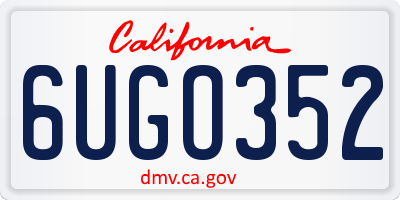 CA license plate 6UGO352