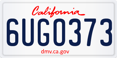 CA license plate 6UGO373