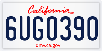 CA license plate 6UGO390