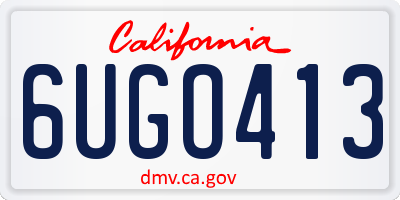 CA license plate 6UGO413