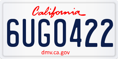CA license plate 6UGO422