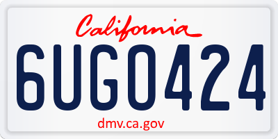 CA license plate 6UGO424