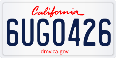 CA license plate 6UGO426