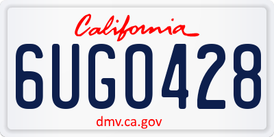 CA license plate 6UGO428