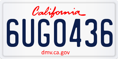 CA license plate 6UGO436