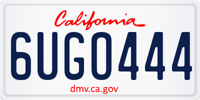 CA license plate 6UGO444
