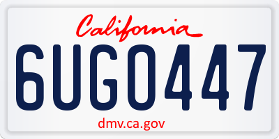 CA license plate 6UGO447