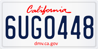 CA license plate 6UGO448