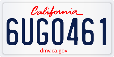 CA license plate 6UGO461