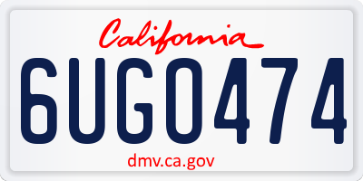 CA license plate 6UGO474