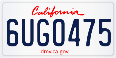 CA license plate 6UGO475