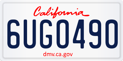 CA license plate 6UGO490