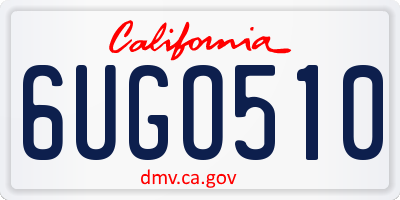 CA license plate 6UGO510