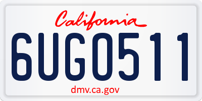 CA license plate 6UGO511