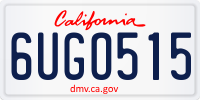 CA license plate 6UGO515