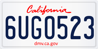 CA license plate 6UGO523