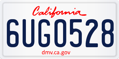 CA license plate 6UGO528
