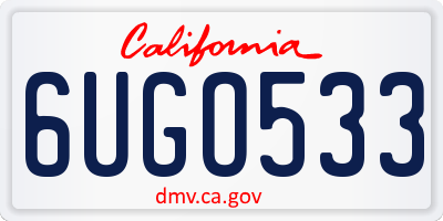 CA license plate 6UGO533