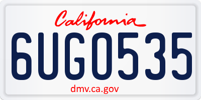 CA license plate 6UGO535