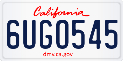 CA license plate 6UGO545