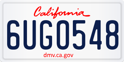 CA license plate 6UGO548