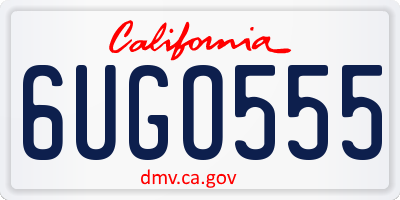 CA license plate 6UGO555